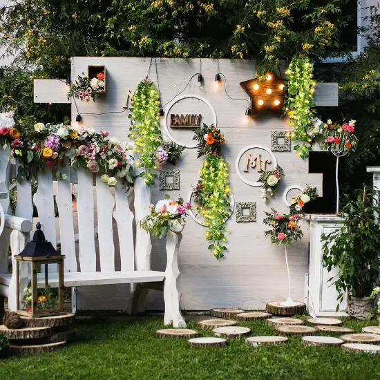 3 Packs LED Artificial Hanging Plants, 3.6 ft Fake Hanging Plant {2}