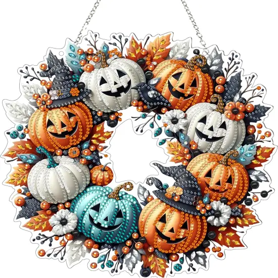 Diamond Art Hanging Kit for Adult (Halloween Pumpkin) {1}