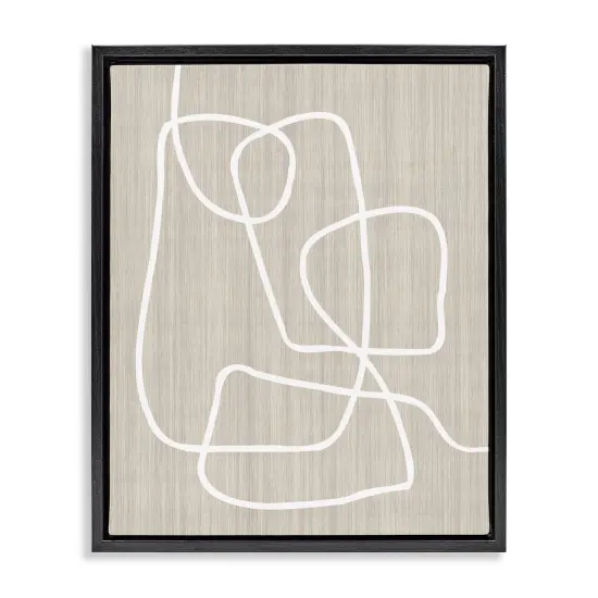 Stupell Industries Minimal White Line Beige Grain Pattern Modern Floating Frame Design By Alpenglow Workshop {1}