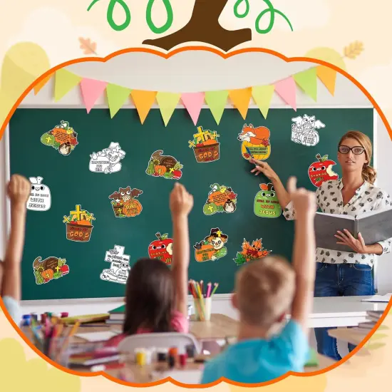 80Pcs Autumn Color Your Own Fall Kit for Kids {3}