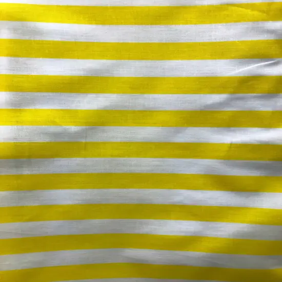 1 Yard Yellow And White 1 Inch Stripe Poly Cotton Fabric Horizontal Pattern For Crafts Decor 59/60 Inch Wide {1}