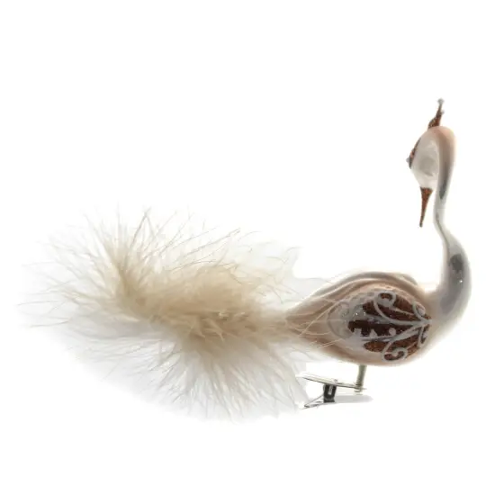 Golden Bell Collection 4.25 In Brown & Copper Clip On Peacock Christmas Tree Ornament , Christmas Decor Ornament Bird Feather Crown {2}