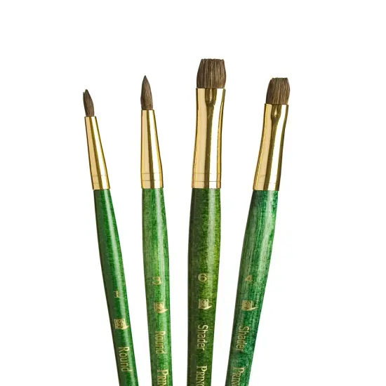 Princeton Natural Camel Real Value Short Handle Brush Set-4/Pkg {3}