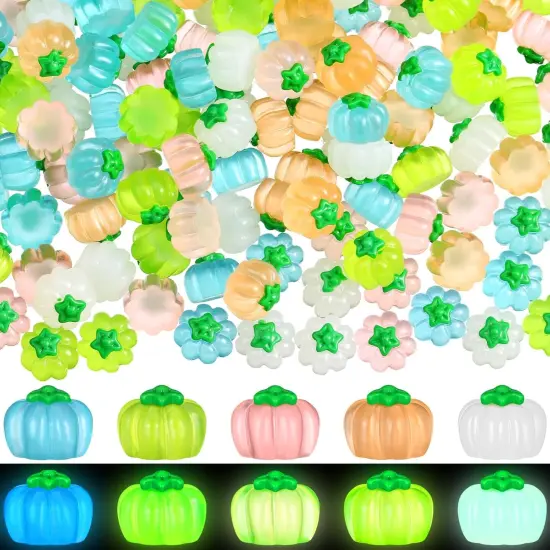 200 Pcs Luminous Mini Fall Resin Pumpkin {1}