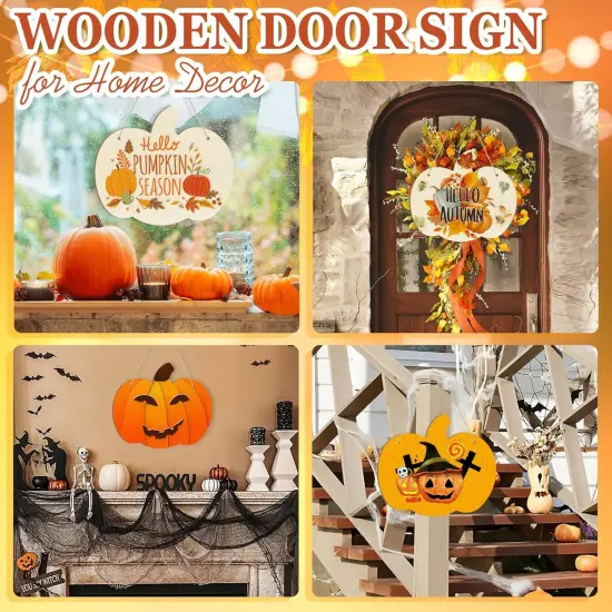 3PCS -arge Size 12" Wooden Pumpkins Ornaments to Paint {4}