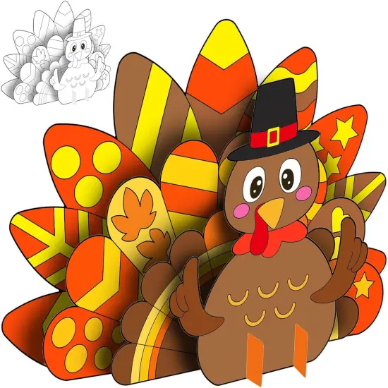 Thanksgiving Turkey Craft for Kids -10 SETS {1}