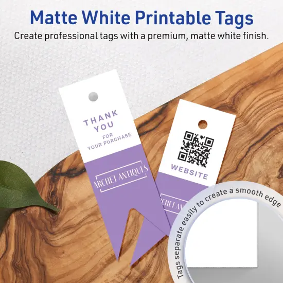 Avery Printable Banner Rectangle Flag Tags, Sure Feed Technology, 1" x 3", Matte White Cardstock, Print-to-The-Edge, Laser/Inkjet Printable, 400 Total {9}