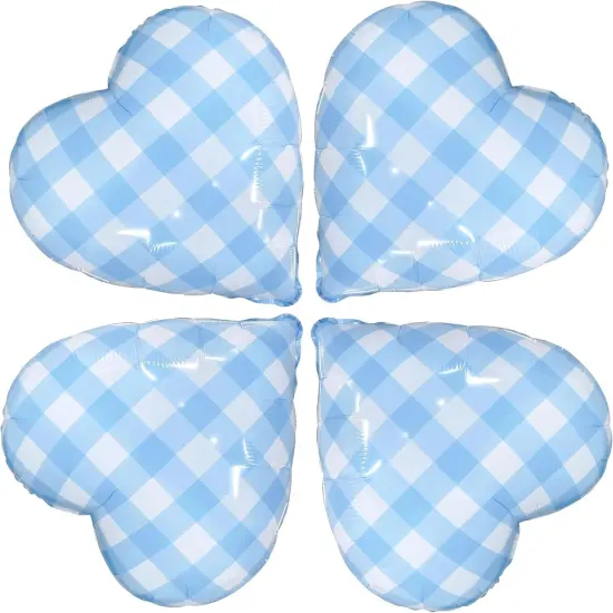 4PCS Blue Heart Balloons 17 Inch Blue {1}