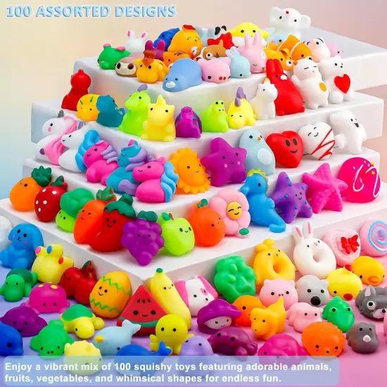 100 Pack Mochi Squishy Toys {2}