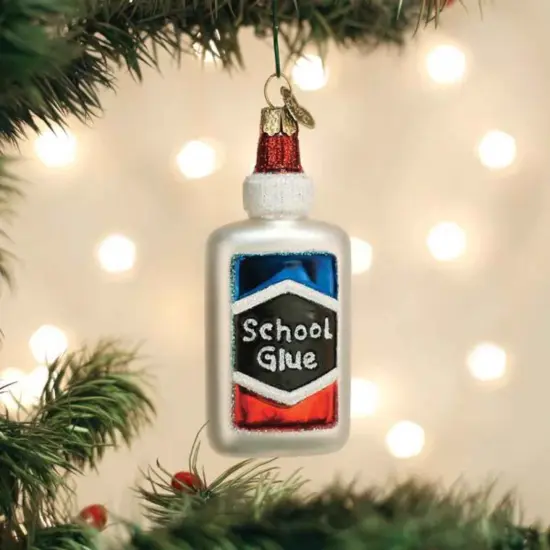 Old World Christmas 3.75 In School Glue Tree Ornament , Squeeze Bottle Project White {3}