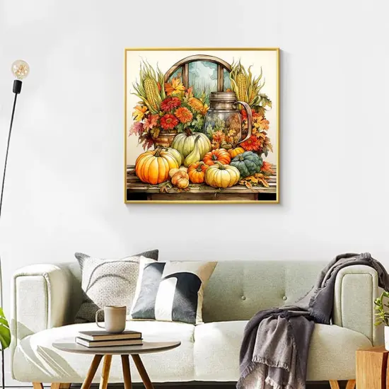 12x12 Inch - Pumpkin Diamond Painting Kits for Adults {3}