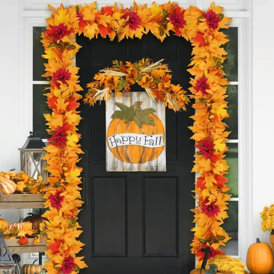 Fall Garland - 5.9 FT Leaves With Lights {5}