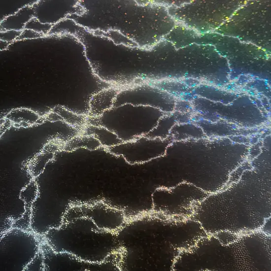 1 Yard Lightning Design Hologram Polyester Spandex Tricot Fabric 60 Inch Width {2}