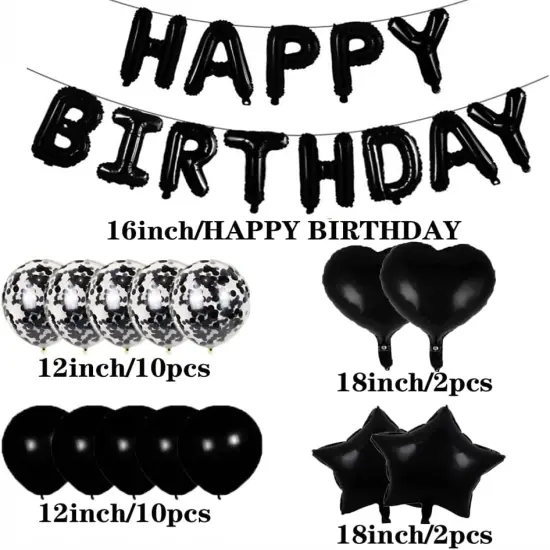 Sweet 29th Birthday Decorations Party Supplies,Black Number 29 Balloons {4}