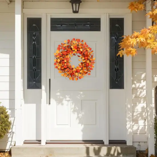 Eucalyptus Leaves Berries and Pine Cones Fall Wreath {4}