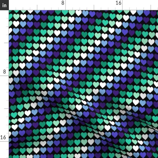 Various Fabrics by the Yard or Fat Quarter Pride Flag Lgbtqia Gay Queer Parade Month Small Scale Hearts Green Blue Purple Stripes Custom Printed Fabric by Spoonflower {2}