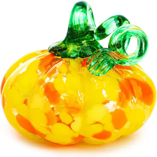 Hand Blown Glass Pumpkin Figurine for Decorations Fall {1}