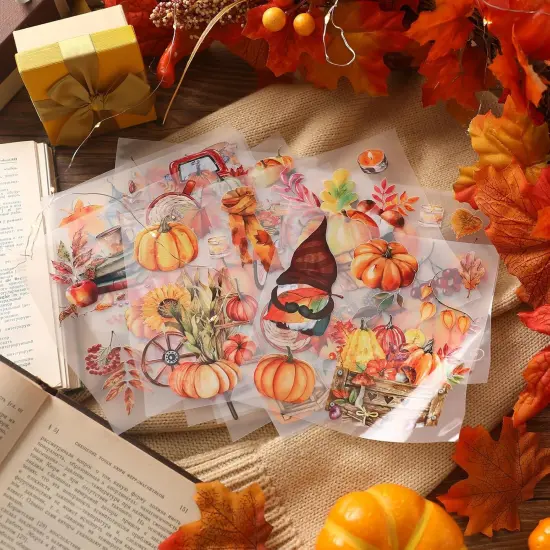 20 Sheets Fall Thanksgiving Rub on Transfers for Crafts {4}