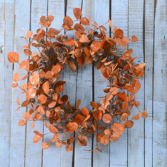 Autumn Wreath with Eucalyptus Leaves & Pinecones {5}
