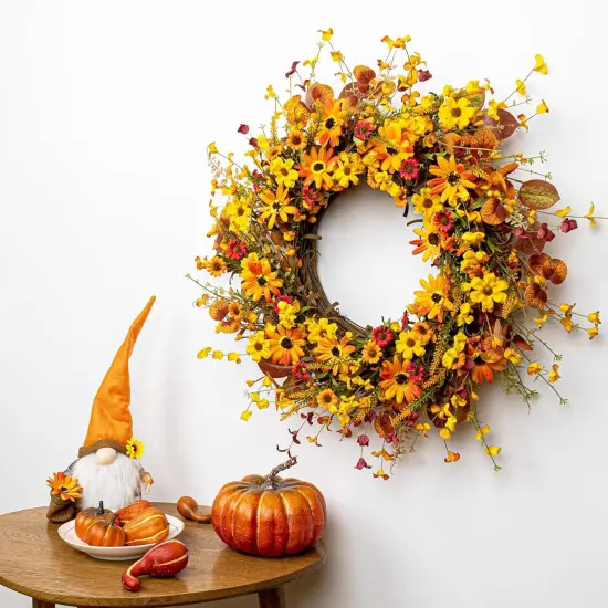 Fall Wreaths for Front Door 22 Inch {3}