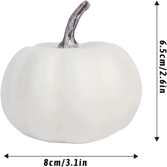 12 PCS Halloween White Artificial Pumpkins {2}