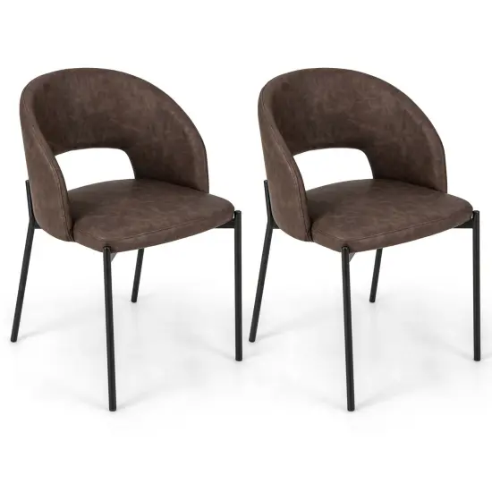 Costway Dining Chair Set of 2/4 with High-density Sponge Cushion Sturdy X-shaped Frame {7}