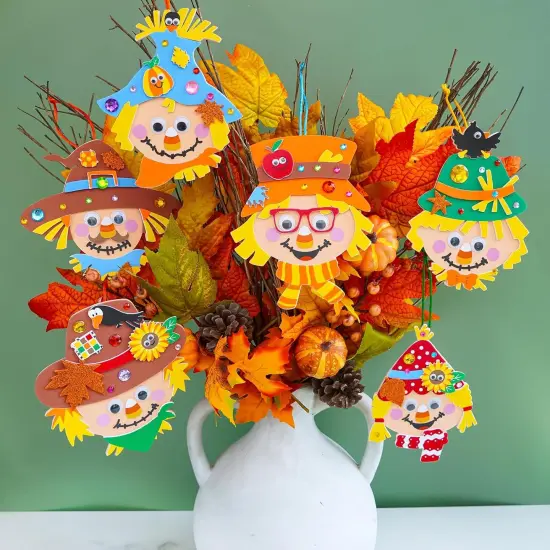 24 Sets Fall Craft Kits Autumn Scarecrow Crafts {5}