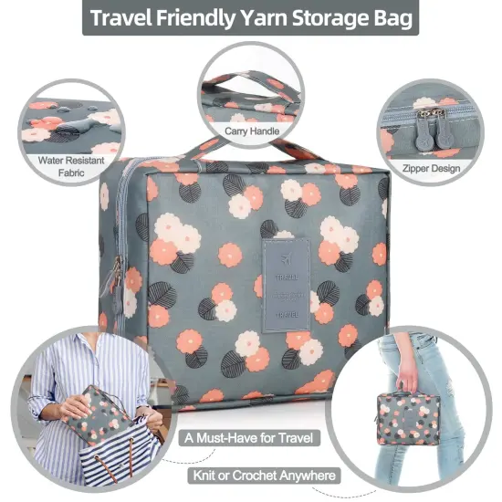 Beginner Yarn for Crocheting and Knitting-Crochet Yarn Kit for Beginners-Includes 382 Yards Cotton Yarn Balls, Hooks, Accessories, Tutorials, Ideal Starter Kit for Kids Adults Professionals {4}