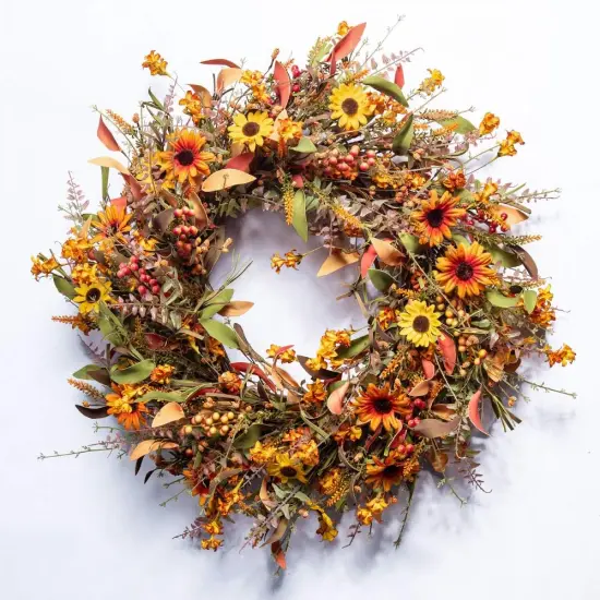 Artificial Fall Wreath Large Autumn Wreath {1}