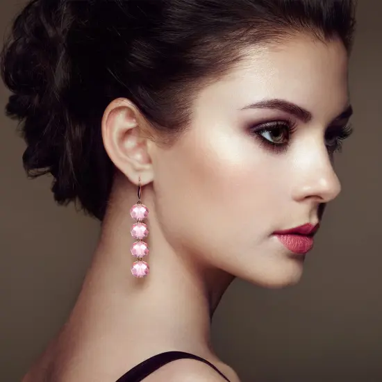 600 Pcs Crystal Glass Beads for Jewelry Making Bulk Faceted Gemstone Rondelle Loose Beads for Bracelet DIY Crafts 8 mm, 6 mm, 4 mm(Pink AB Color) {4}