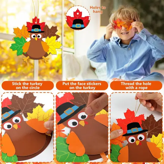 24Sets Thanksgiving Turkey Paper Craft Kits {2}