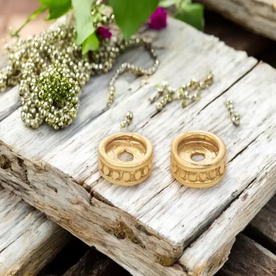 *25* 8x3mm 18k Matte Gold Plated Rondelle Spacer Beads {4}