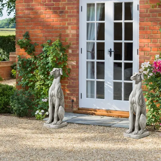 Set of 2 32''H MGO Sitting Dog Garden Statue {2}