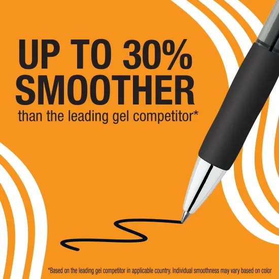 BIC Gelocity Pro Black Gel Pens, Medium Point (0.7 mm), Smooth Smear-Resistant Black Ink, Ultra Comfortable Grip, 12-Count Pack {1}