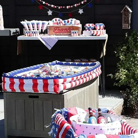 4E's Novelty Inflatable Serving Bar Buffet Cooler &ndash; 4th of July Outdoor Cooler for Parties (2 Pack) {6}