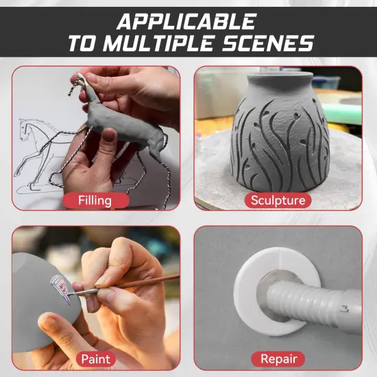 Epoxy Clay, Epoxy Sculpt Modeling Clay, Epoxy Sculpt Clay, 2 Part Modeling Compound (A & B) of Magic Sculpt Clay, Magic Sculpt Epoxy Clay for Sculpting, Modeling, Building and Repairing, Natural {4}