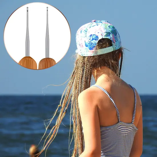 9 Pieces Crochet Hook for Hair Different Sizes Latch Hook Interlocking Tool Crochet Hair Needles Dreadlock Accessories {5}