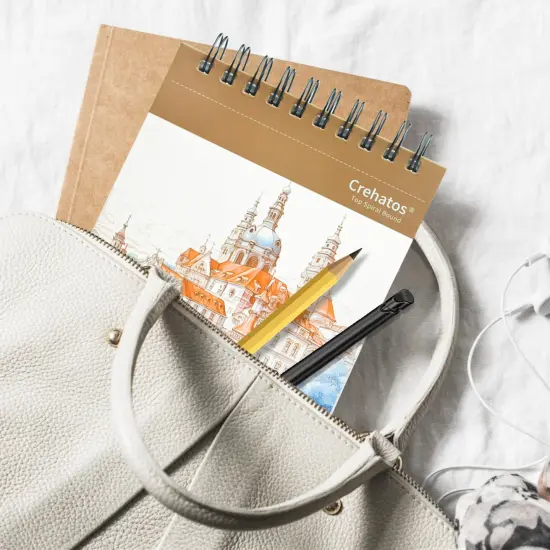 5.5" x 8.5" Sketch Book, Top Spiral Bound Sketch Pad, 100 Sheets Each 68lb/100gsm Drawing Paper, 2 Pack {3}