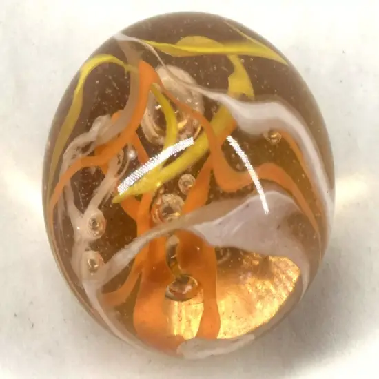 FIREFLY Toe Breaker 50mm (2") Orange/Yellow Marbles glass ball {2}
