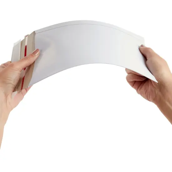 100 Pack 6x8 Rigid Mailers - 550 GSM Thick Self Adhesive Stay Flat Cardboard Envelopes for Shipping Photos, Documents, Collectible Trading Cards (White) {5}