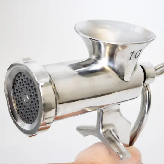 Lehman's Clamp-Down Meat Grinder #10, Manual Hand-Cranked Stainless Steel Meat Grinder for Home Use, Easy to Clean and Store {3}