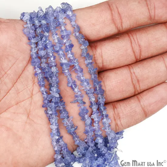 Tanzanite Chip Beads, 34 Inch, Natural Chip Strands, Drilled Strung Nugget Beads, 3-7mm, Polished, GemMartUSA (CHTZ-70001) {3}