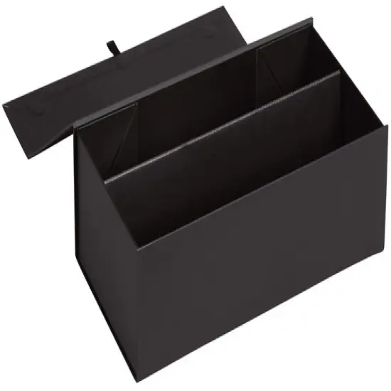 Pack/3: Black Magnetic Closure Wine Gift Box - 6-5/8 x 3-1/4 x 13" (2 Bottle) {1}