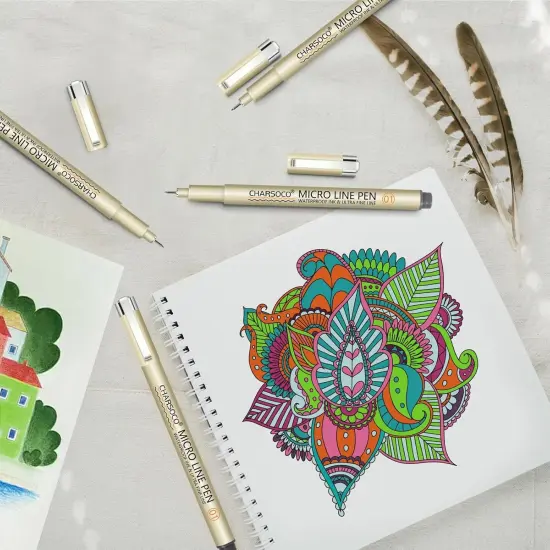 Micro Pen, Fine Point Pen with 6 Colors, Waterproof Archival Ink, 0.25mm Fineliner Ink Pens for Artist Illustration, Sketching, Anime, Manga, Technical Drawing and Scrapbooking {4}