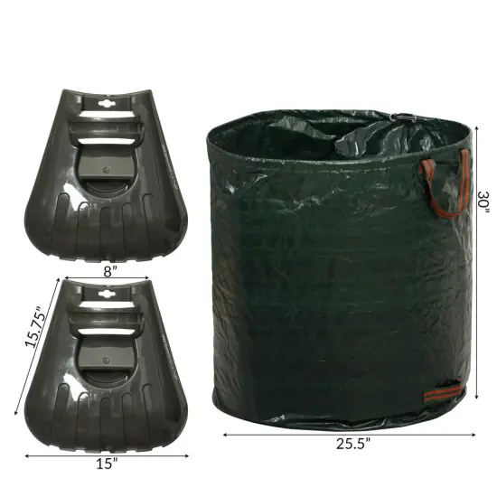 Gardenised 72-gallon Heavy-Duty Self-Standing Collapsible Leaf Bag with Handle and Sturdy Scoop for Leaves - Portable Yard Grass Clipping Rake, Garden Debris Grabber for Lawn Care and Outdoor Cleanup {4}