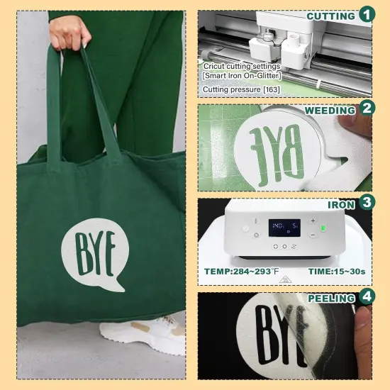 White Glitter HTV Heat Transfer Vinyl {4}