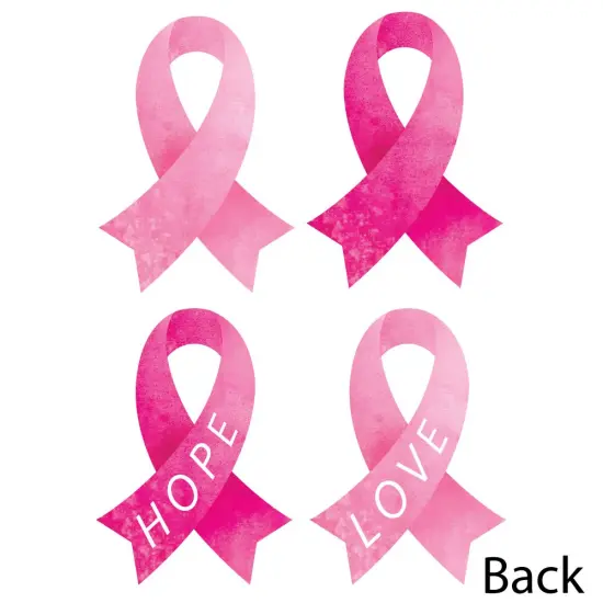 Big Dot of Happiness Pink Ribbon DIY Decorations - Breast Cancer Awareness Double-Sided Paper Ribbon-Shaped Essentials - Set of 20 {4}