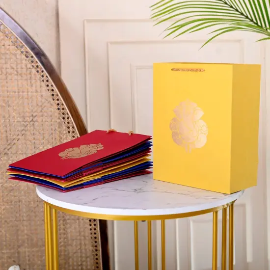 Ganesha Paper Carry Bags Party Favor Gift Bag for Goodie Wedding Ganesh Chaturthi Puja Return Gifts - 8x4x10 Inch {6}