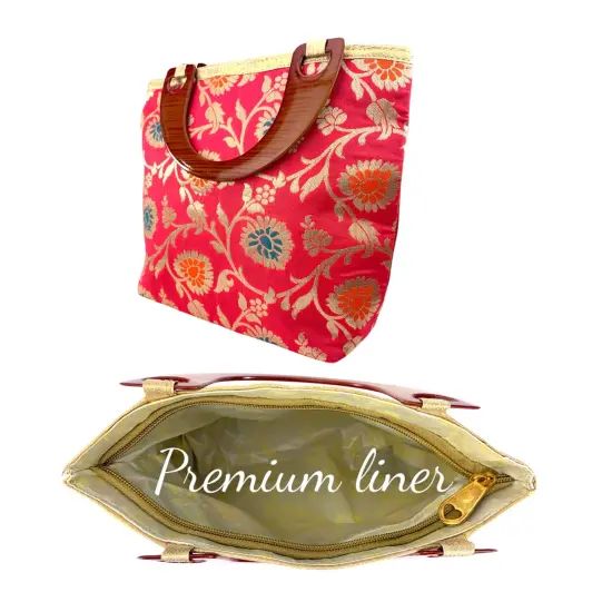 Silk Purse for Women Indian Potli Gota Patti Bag Ethnic Wedding Favor Gift for Her, Nikah, Eid, Diwali Gift {4}