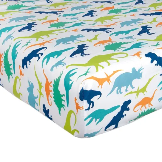 Kids Rule 3-Piece Multicolor Dinosaurus Bed Sheet Set for Boys & Kids - 1 Twin Flat and 1 Twin Fitted Sheet,Queen Pillowcase, Soft Brushed Microfiber Smooth Durable Polyester {2}